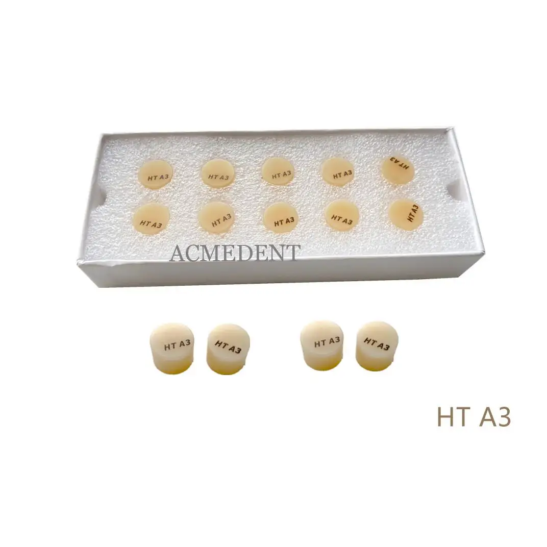 

1Box Dental Ingots Glass Ceramic Ingot Press Porcelain High Translucency Lithium Disilicate for Dental Lab HT A3