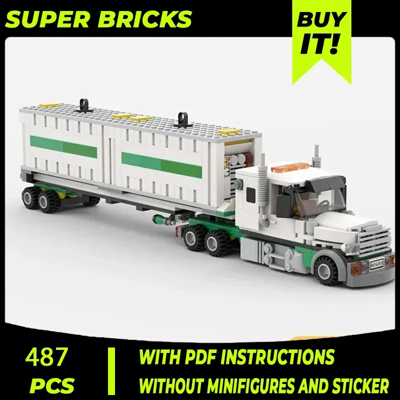 

City Car Model Moc Building Bricks Air Cargo Truck & Container Trailer Technology Blocks Gifts Christmas Toys DIY Sets Assembly