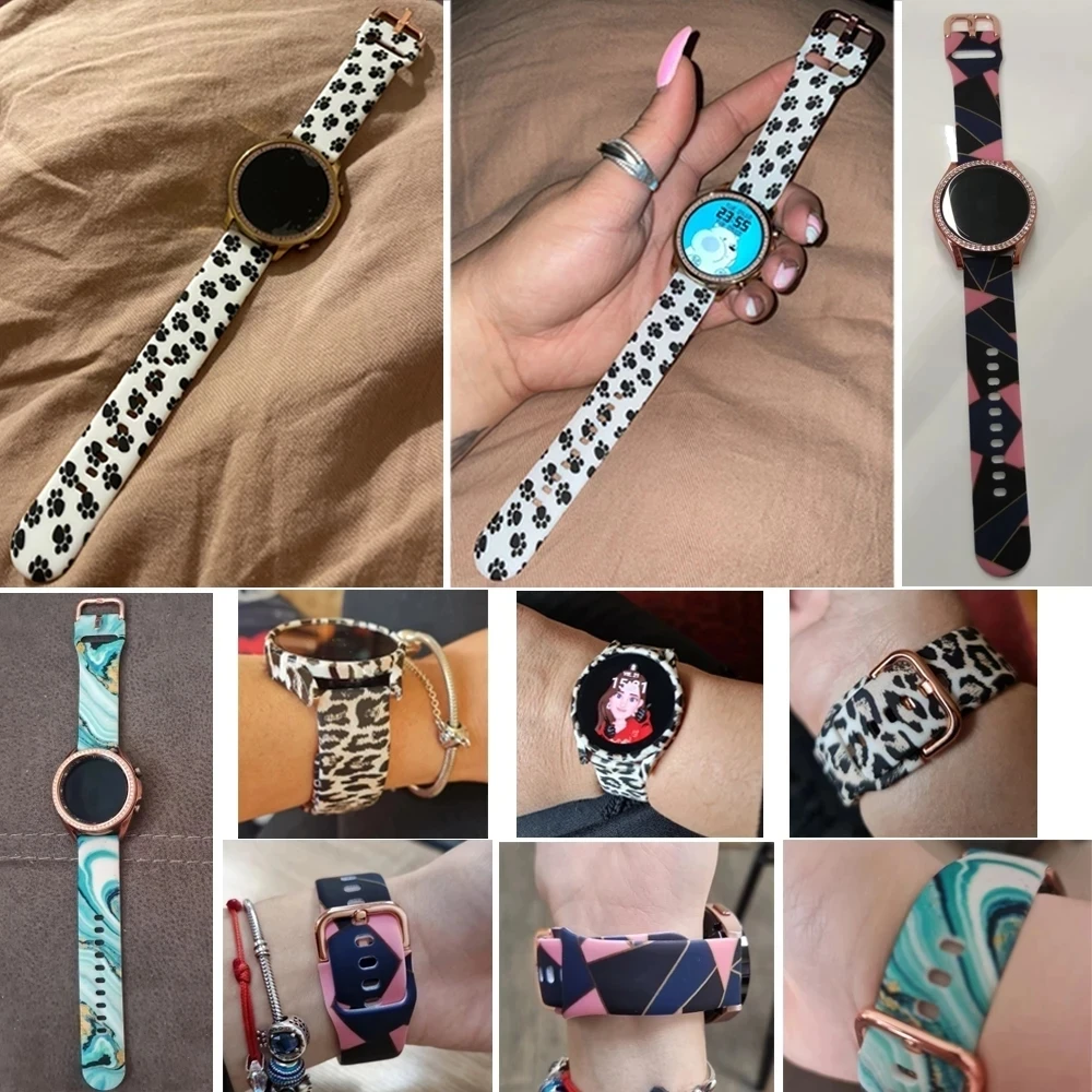 Ремешок силиконовый для смарт-часов, браслет для Samsung Galaxy Watch 5 Pro Watch 4 Active 2 40 44 мм Huawei GT 2 GT3 42 мм, 20 мм