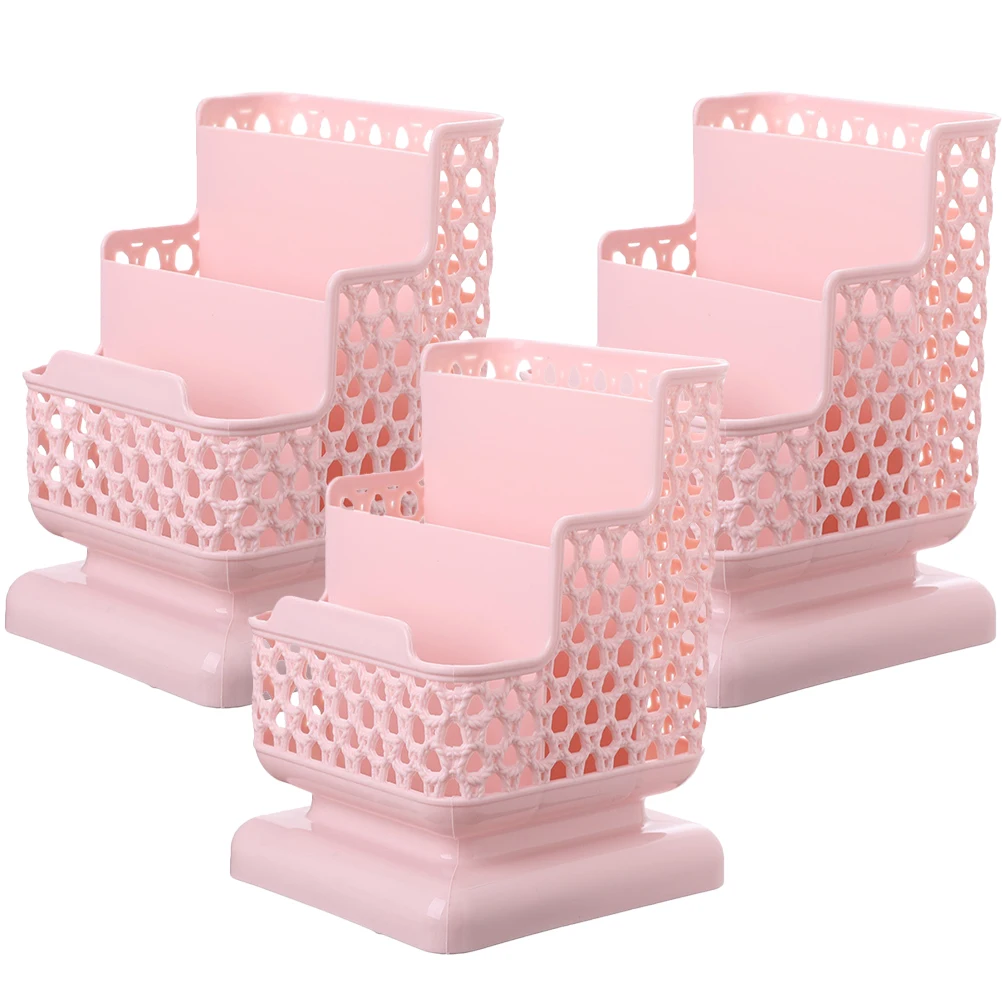 

3pcs Desktop Storage Box Plastic Makeup Organizer for Vanity Lipstick Stationery Desk Table Display Skin Care