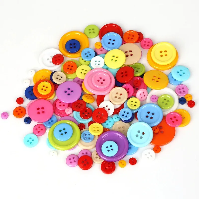 20-200Pcs Mixed Size Round Resin Sewing Buttons For Craft Round Sewing Buttons Scrapbook DIY Home Decoration Accessories