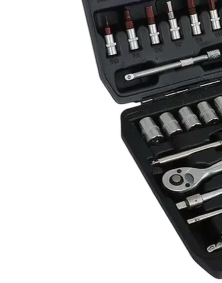 53Pcs 1/4 Inch Socket Ratchet Wrench Set 72 Tooth A'lloy Steel Repair Tool Kit With Storage Case For Auto Motorcycle DIY Home