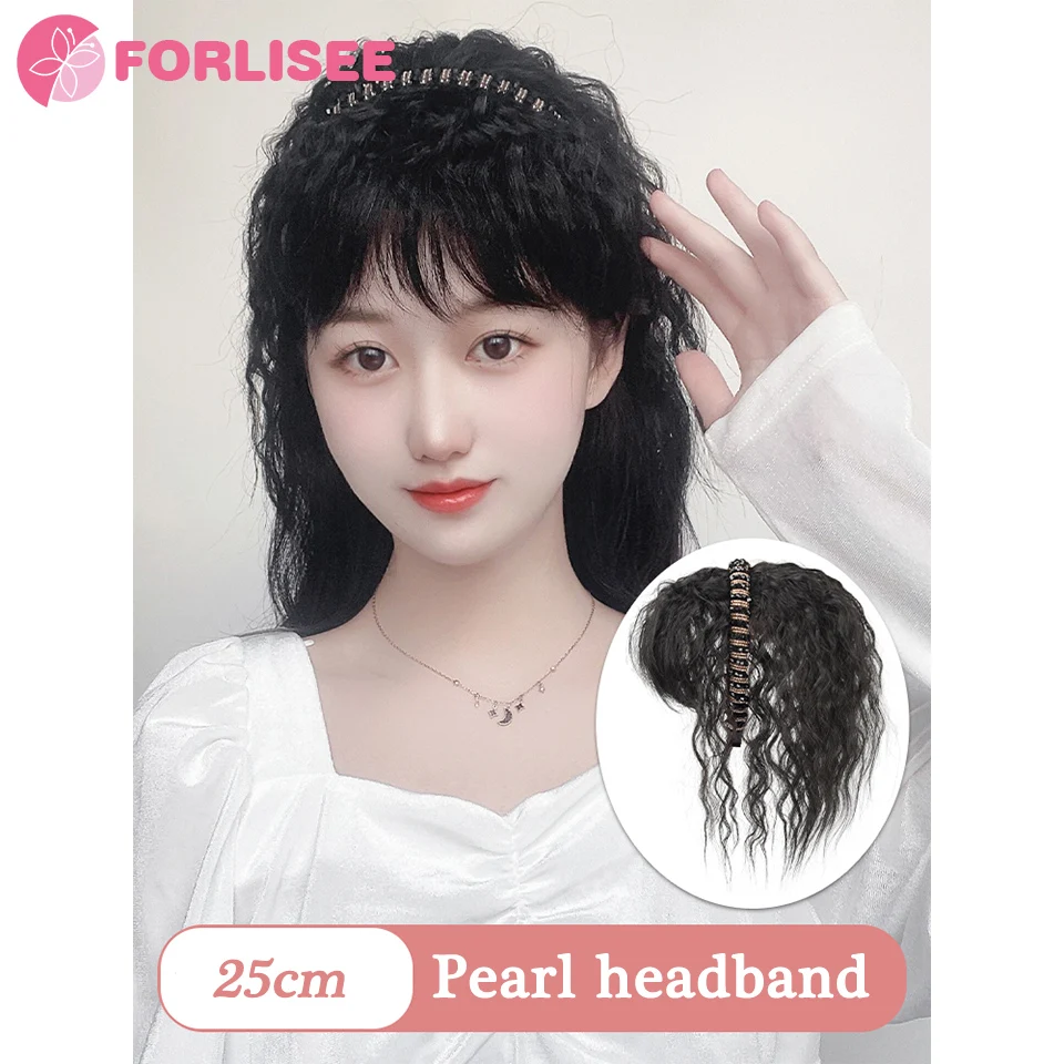 FOR Braid Headband Bangs Synthetic Bangs Hair Extension Fake Fringe Natural Hair Clip on Hairpieces for Women Invisible Natural