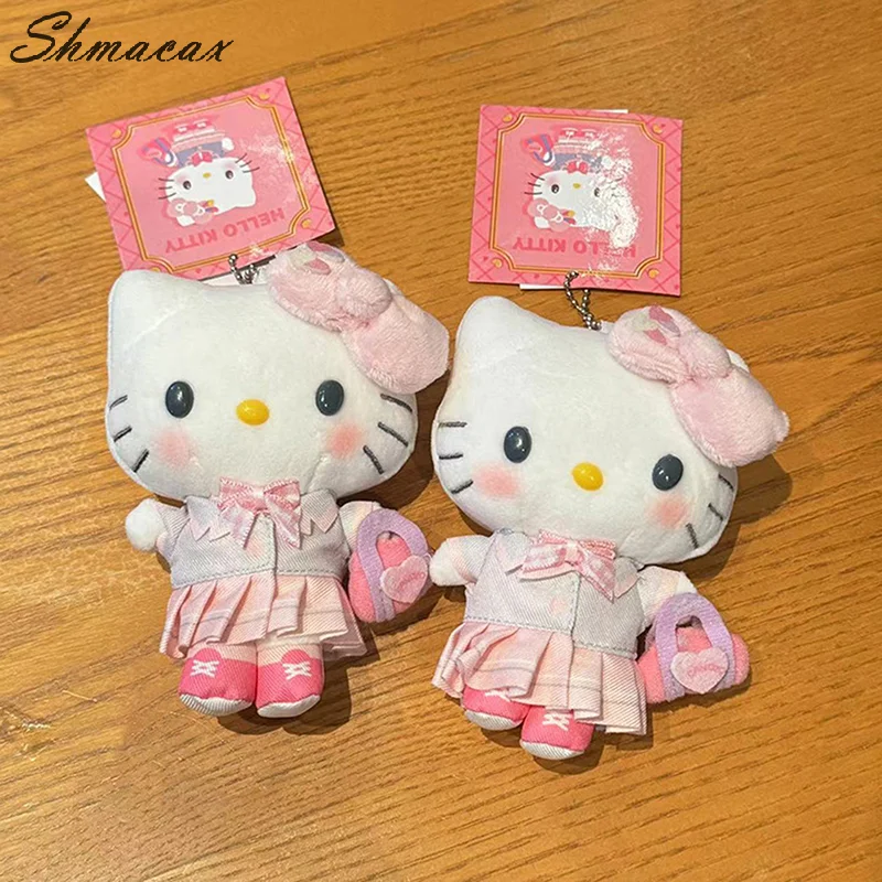 Lovely Hellokitty Plush Keychain Kawaii Anime Kt Backpack Pendant Soft Stuffed Cartoon Peluche Stuffed Doll Gift For Kid