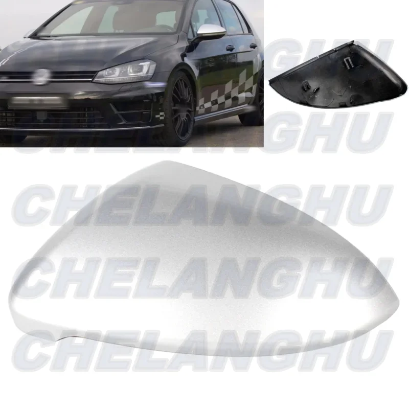 

car accessories For For VW Golf 7 7.5 2013 2014 2015 2016 2017 2018 2019 2020 Left Side Silvery Painted Mirror Housing Cover Cap