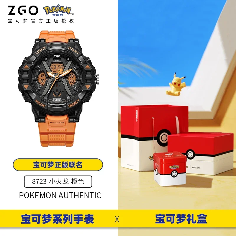 ZGO Squirtle reloj electrónico Original para niños, pequeño dragón de fuego, junta, Pokémon, regalos de cumpleaños