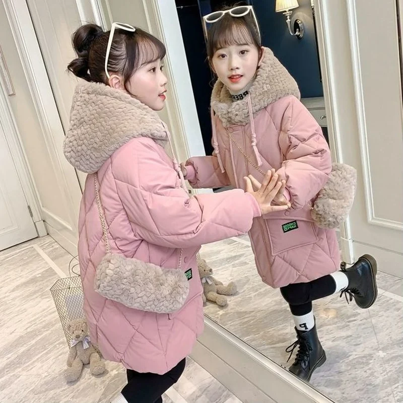 Girls Kids Down Coat Jacket Overcoat Cotton 2022 Casual Warm Plus Thicken Winter Sports Teenager Children\'s Clothing