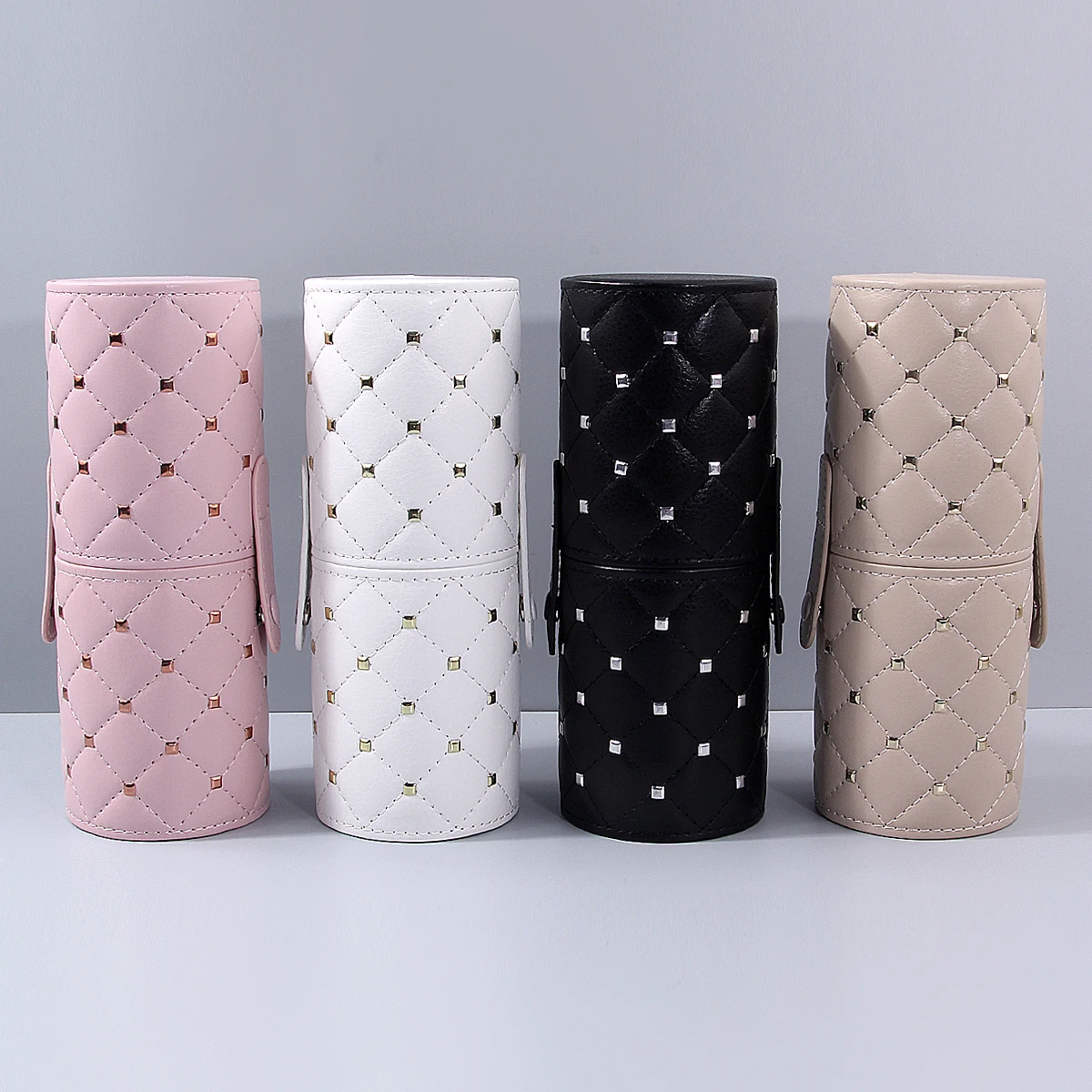 Rivet Cosmetic Storage Bags Waterproof Makeup Brushes Case Women Bag Portable Travel Brush Holder Pen Case Box