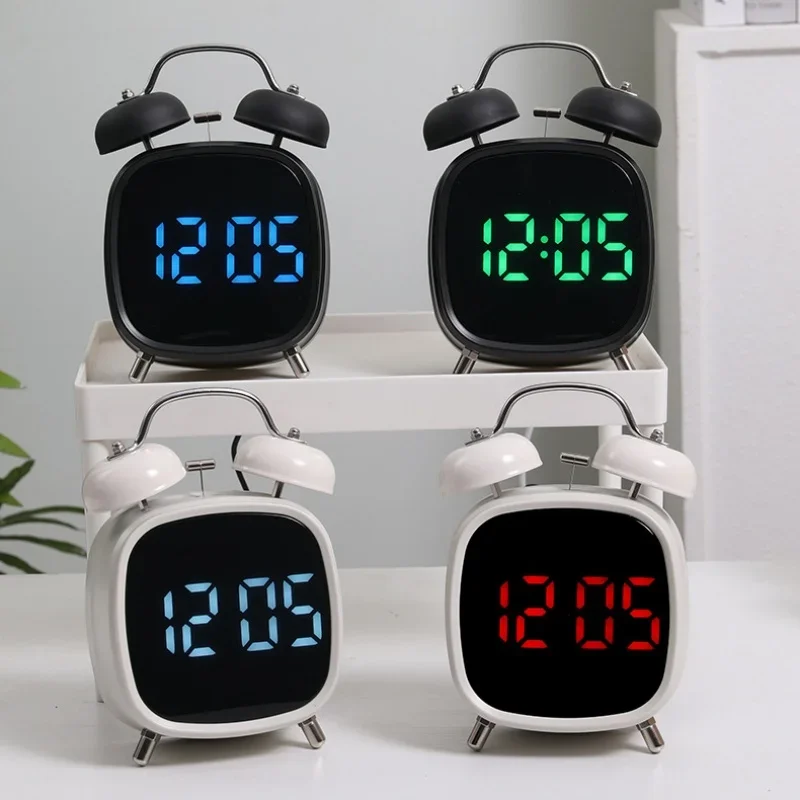 LED Clock Digital Alarm Clock Date Temperature Display Voice Control Loud Volume Brightness
