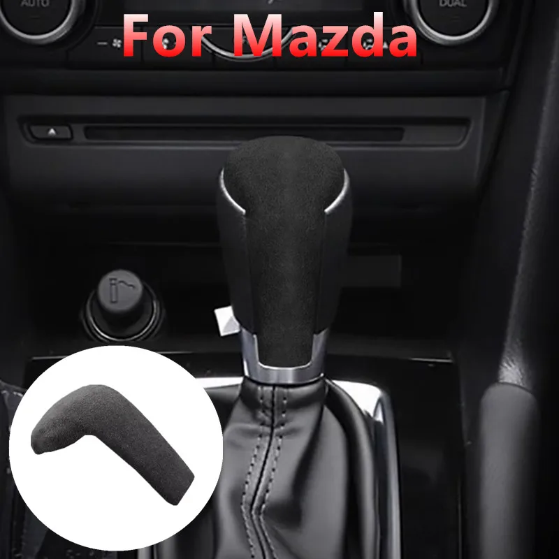 

Car Shift Head Cover Protective Cover Flip Fur Shift Cover Decorative Cover For Mazda AXELA 2014 2015 2016 2017 2018 2019