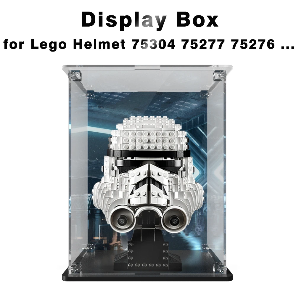 Acrylic display box for Lego Helmet 75276 75277 75304  Building block set dustproof showcase toy bricks model display case