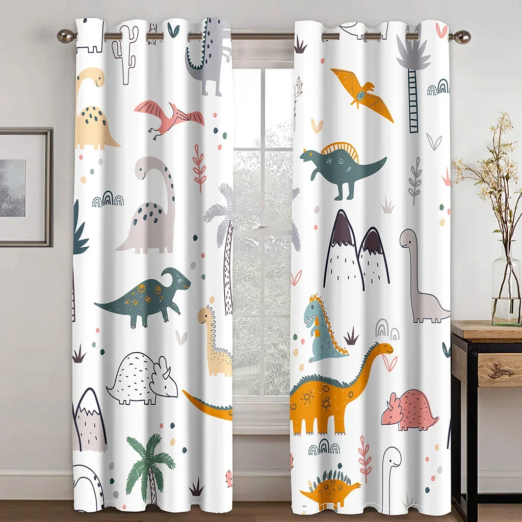 Cartoon Dinosaur Curtains For Children's Bedroom Drapes Window Curtains For Living Room Bedroom Blinds Kids Room Home Decor