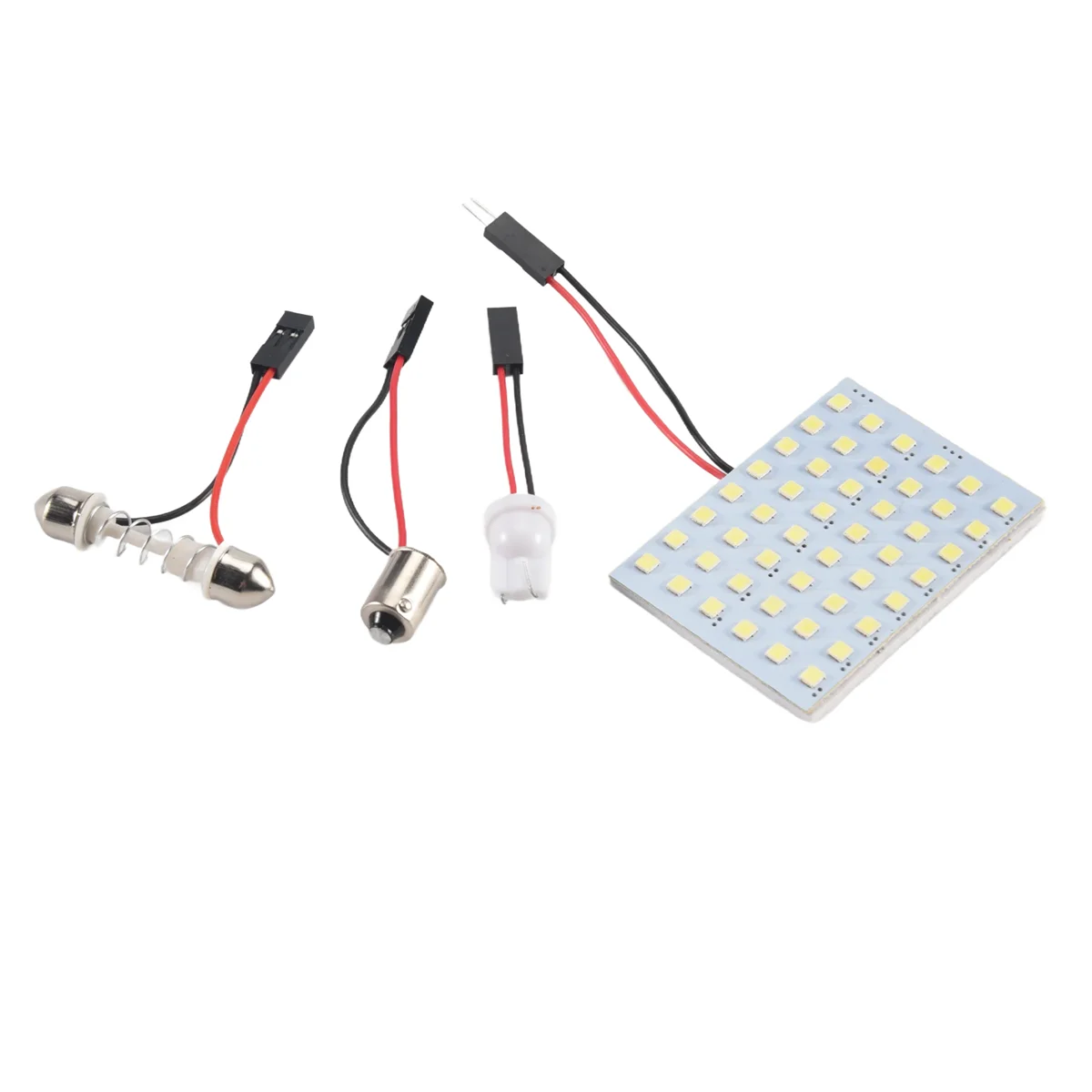 ABZV-White 1210 SMD 48 LED Panel de luz de techo interior del coche con adorno T10 BA9S