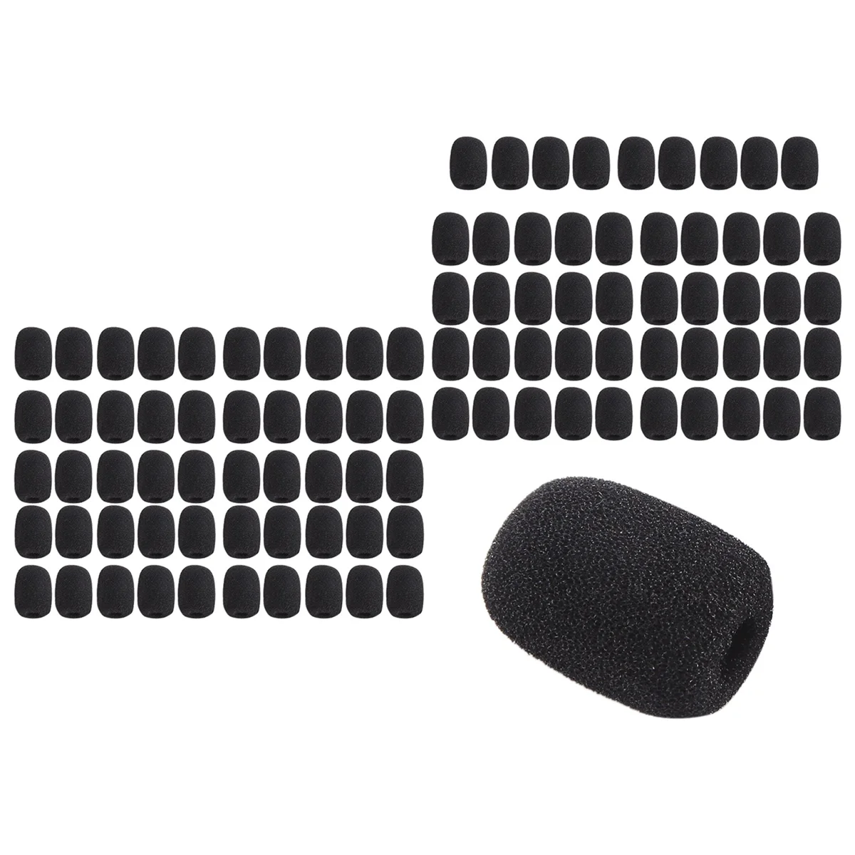 100 قطعة من غطاء الميكروفون الإسفنجي الصغير للزجاج الأمامي لحماية الرغوة لميكروفونات سماعة الرأس الصغيرة