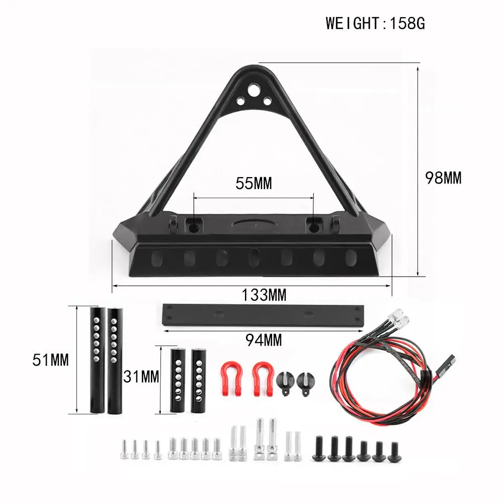 KORC metalowy przedni zderzak dla 1:10 TRX4 SCX10 90046 RC zdalnie sterowany symulacja pojazdu uniwersalne akcesoria modernizacyjne