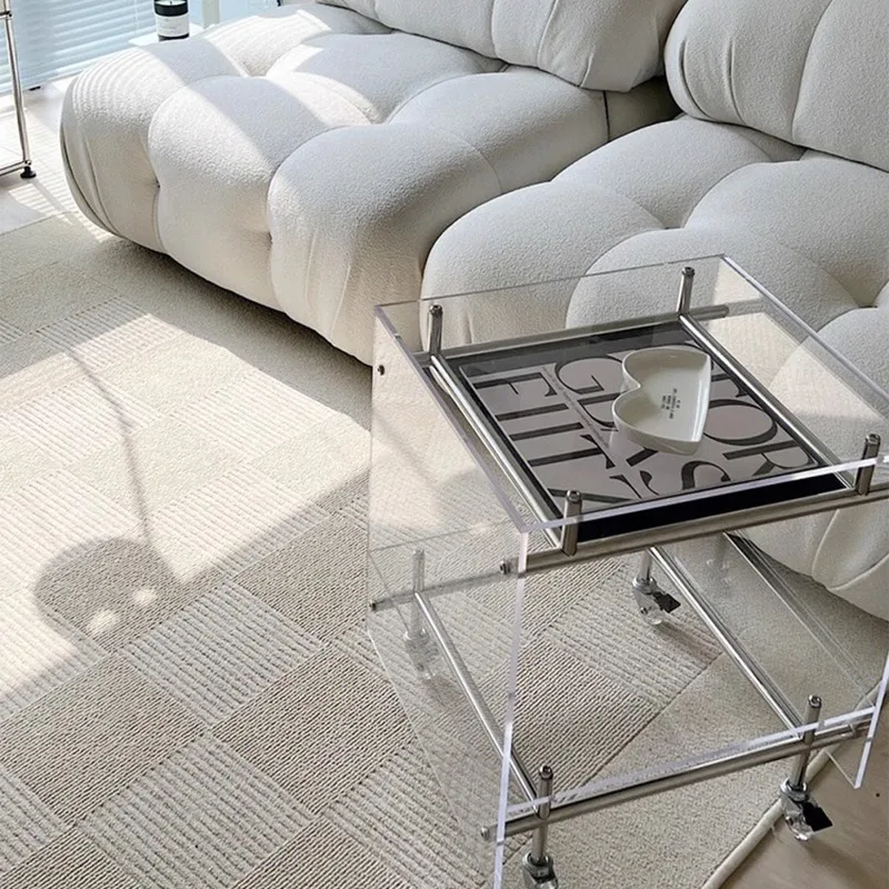

Transparent Acrylic Coffee Table Minimalist Aesthetic Standing Nordic Side Table Living Room Modern Meubles Postmodern Furniture