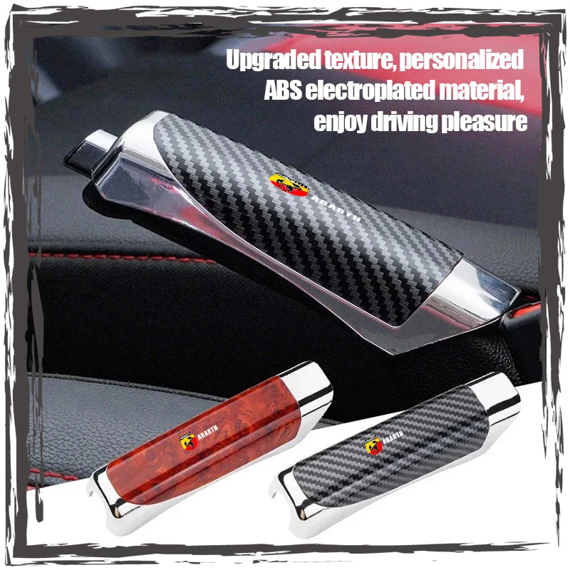 

Car handbrake cover protector wooden carbon fiber For Abbas Abarth Punto 124/125/500 Stilo Ducato Car Accessories