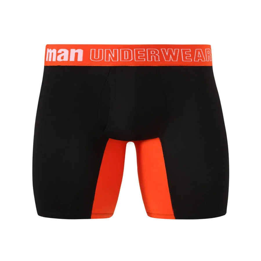 

2PCS Big Size Men's Panties Underwear Bamboo Boxers Briefs Men Knickers Stitching Color Homme Long Leg Undies Boy Underpants