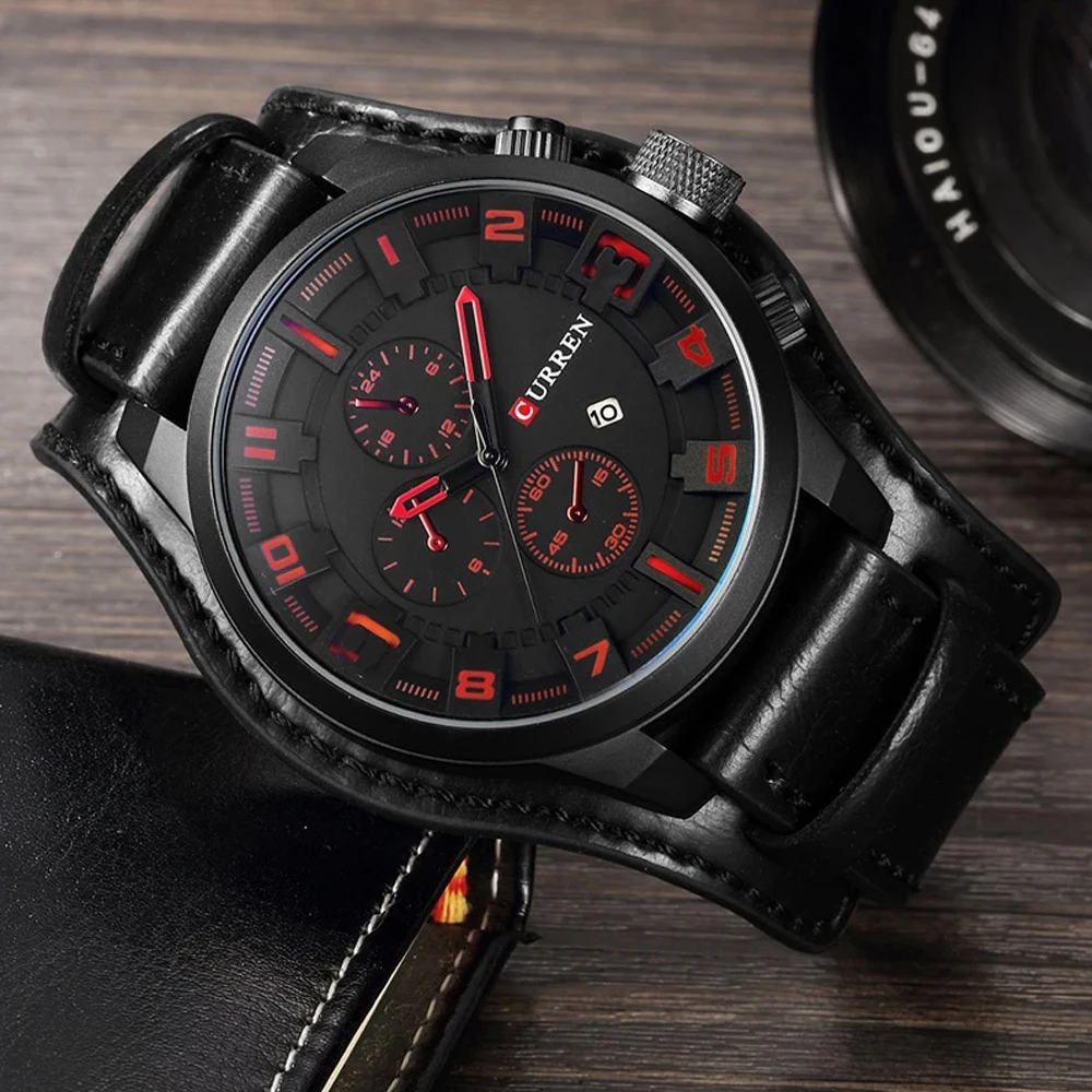 CURREN Watch For Men Top Brand Luxury Date Sports Military Clock Leather Strap Quartz Business Fashion Watch Relogio Masculino