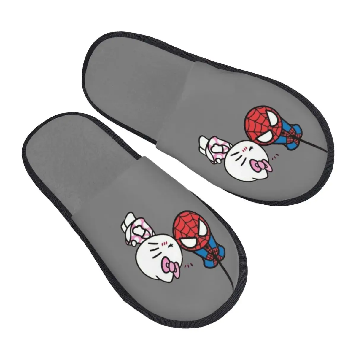 

Изготовленные на заказ домашние тапочки Hello Kitty Spider Man из мягкой пены с эффектом памяти, женские удобные теплые нескользящие тапочки на подошве