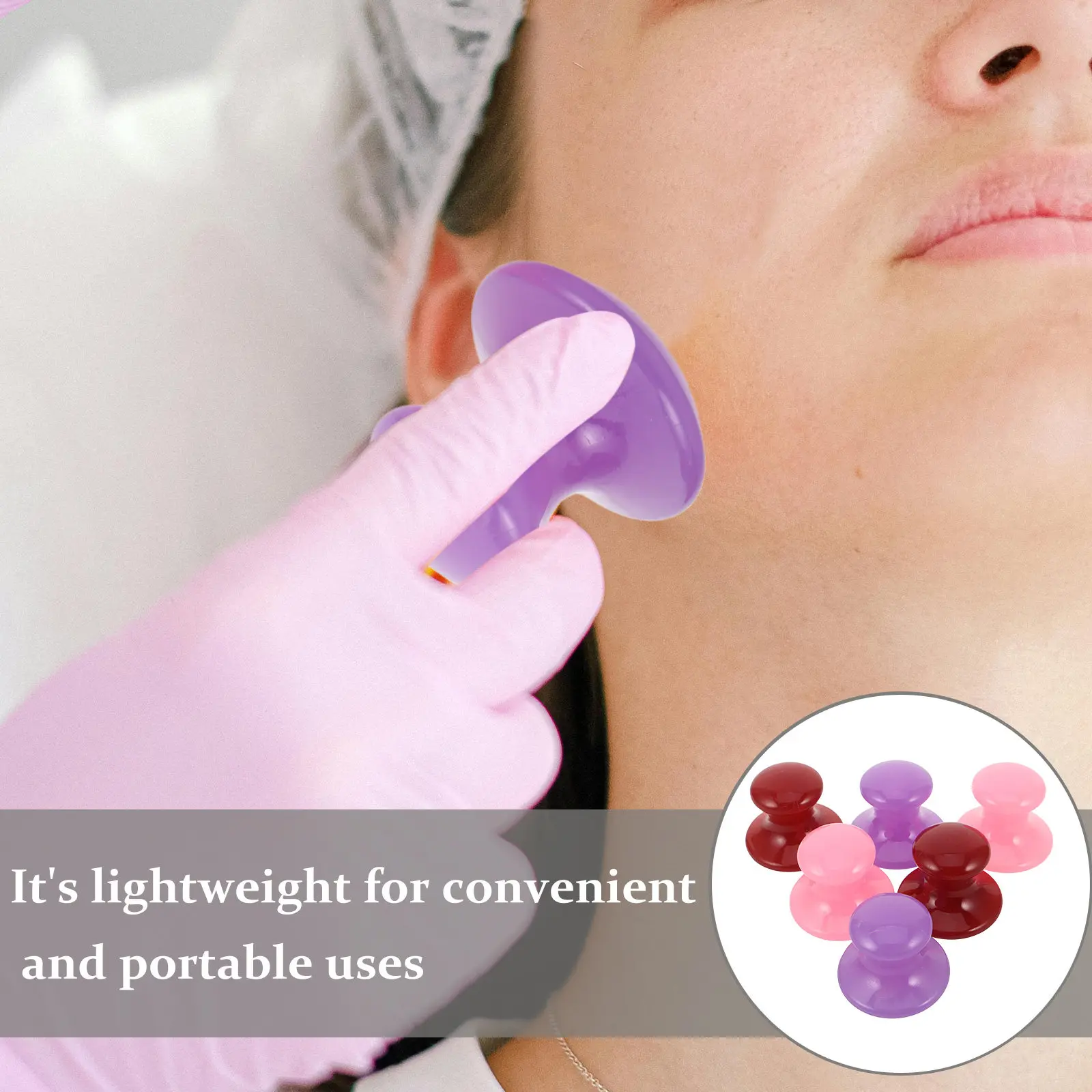 6Pcs Gua Sha Facial Massage Stone - Mushroom Shape Resin Board for Face Neck Jawline Sculpting and Under Eye Depuffing - Skin