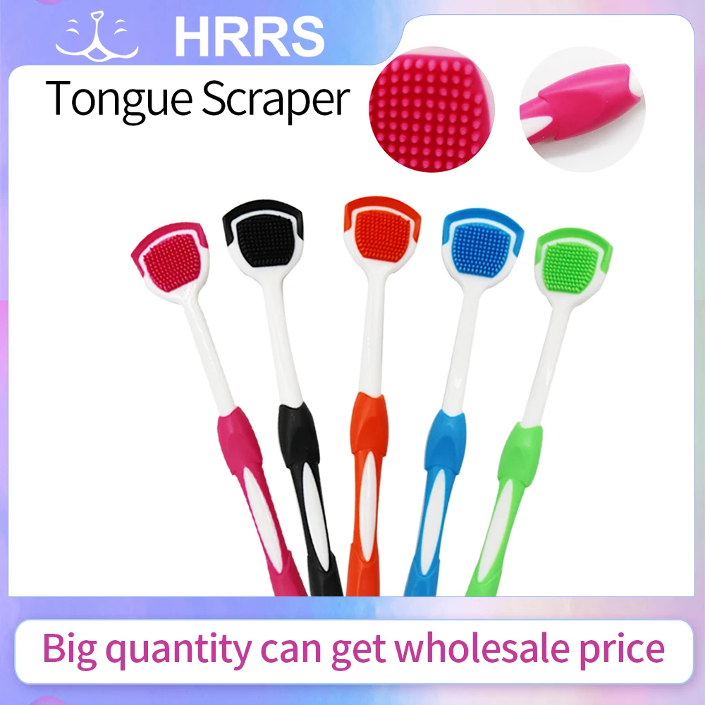 5pcs Silicone Tongue Scraper Oral Cleaner Brush Clean Tongue Oral Cleaning Brushes