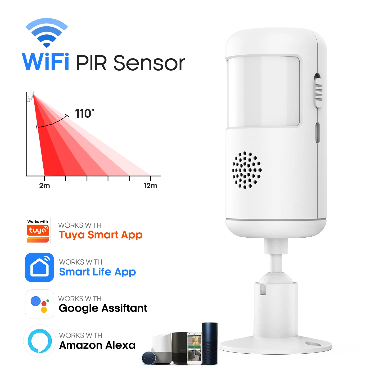 

4Pieces-WiFi Door Alarm System, Wireless DIY Smart Home Security System, with Phone APP Alert, Work with Alexa, for House, Apa