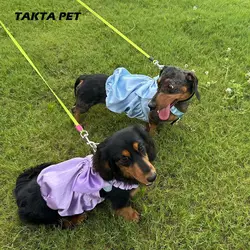 Chaleco de seda helada para dachshund – Falda con lazo y mono suave