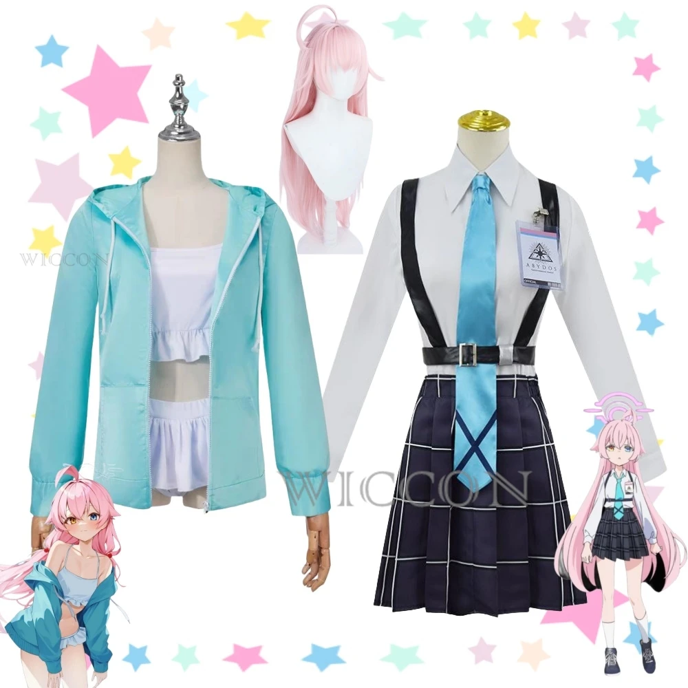 Tokyo Anashi Hosh37Project MX Cosplay Game Costume, Blue Archive Wig, School Uniform, JK Sailor fur s, Cute Sexy Swimsuit