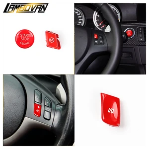 Red/Blue I/O M Sport Start Buttons Trim Cover Replacement Parts Fit for M3 E90 E91 E92 E93 E46 3-Series M Sport