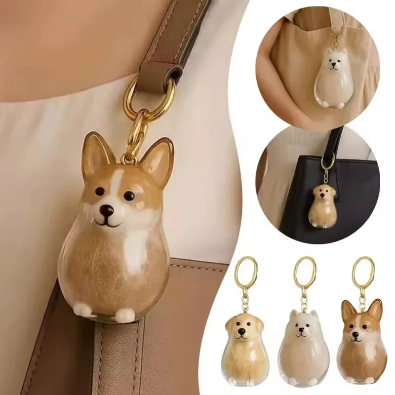 Cat Dog's Hair Memory Capsule Keepsake Display Gift for Pet Lovers Pet Hair Storage Box Keychain Transparent Keepsake Container