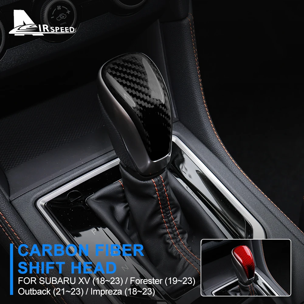 for Subaru XV Impreza 2018-23 Forester 2019-23 Outback 2021-23 Real Hard Carbon Fiber Gear Shift Lever Knob Cover Accessories