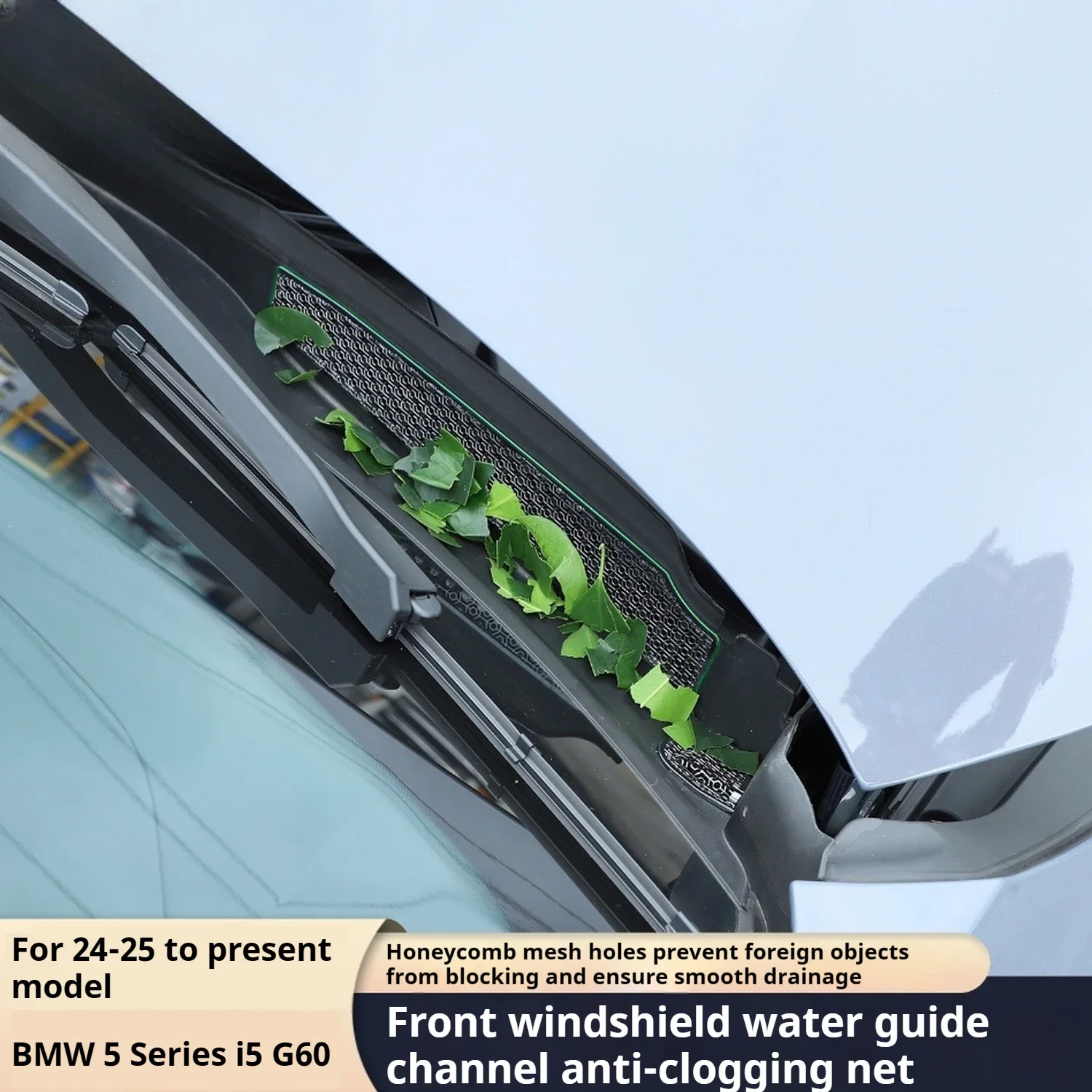 

2PCS Car Styling Hood Drain Engine Dust Cover Engine Trim For BMW 5 Series i5 G60 2024-2025 Stainless Steel Interior Accessories