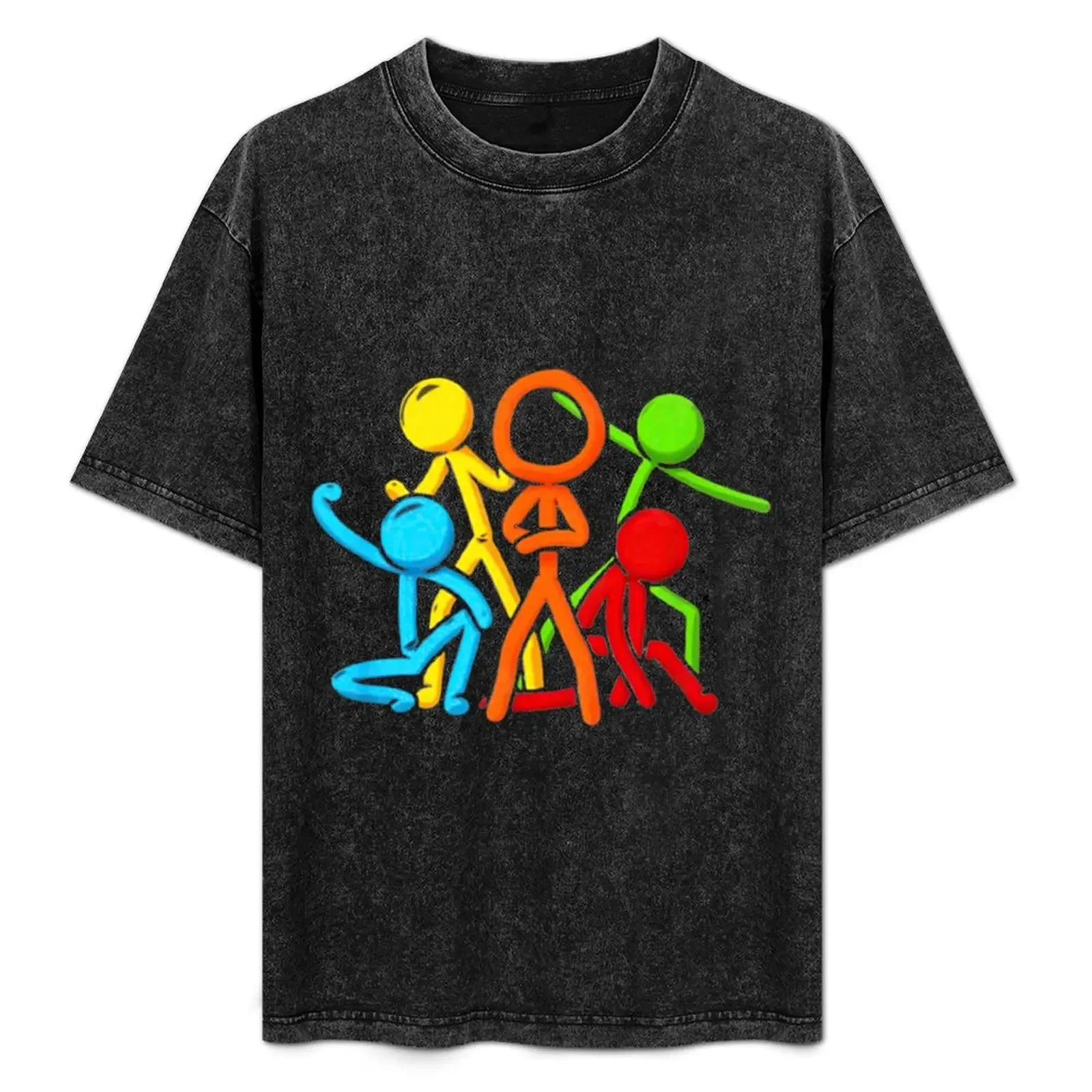 

Alan Becker Sticks Figting T-Shirt Plus Size Simple Casual Top