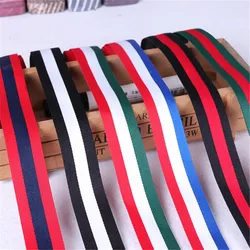 15/25/40mm 50Yards Herringbone Ribbon Vertical Striped Glosgrain Intercolor No stretch for Decoration Gift Wrapping DIY Holiday