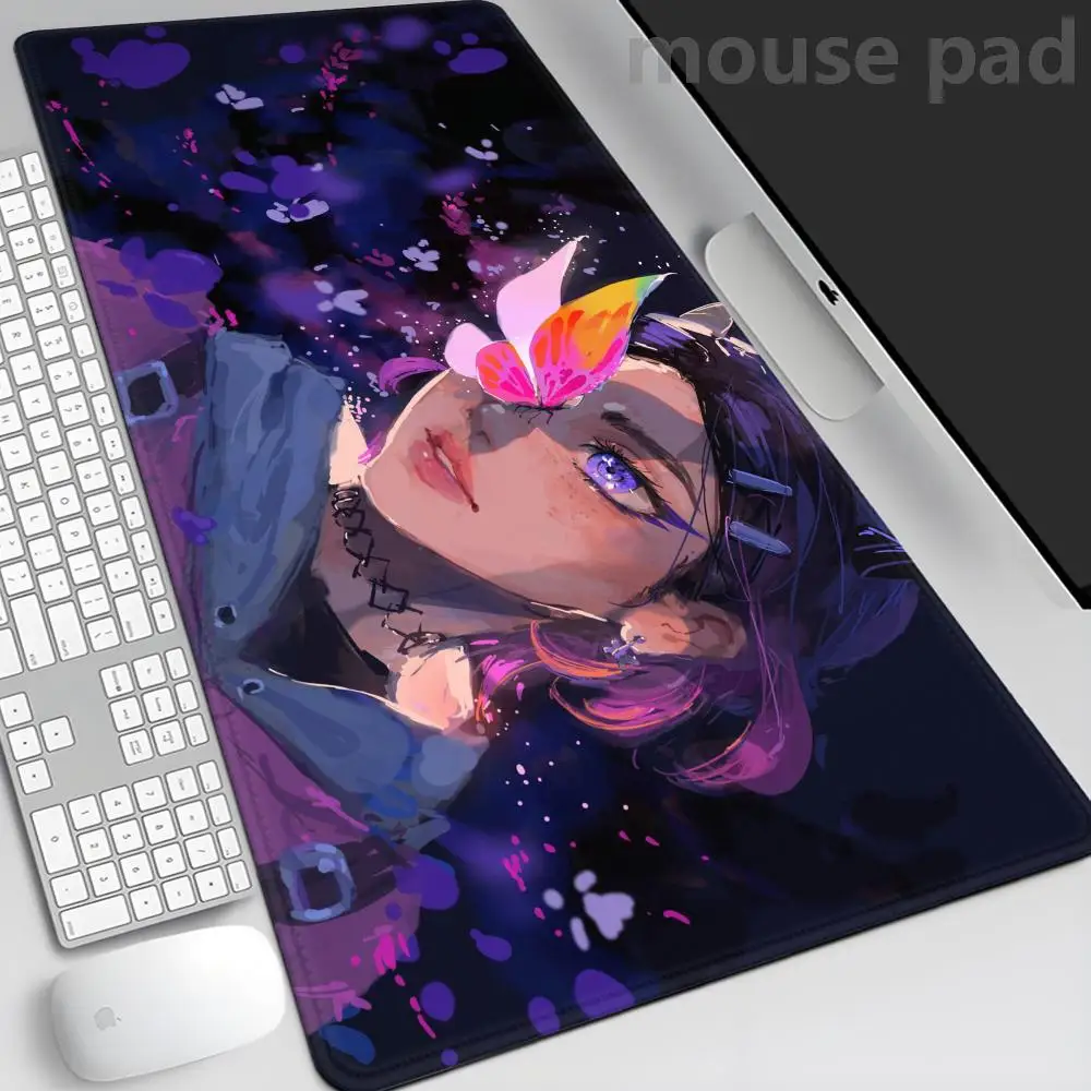 

Game Mouse Pad Office PC Gaming Accessories Mousepad Laptop Anime Girl Clove Design Keyboard Pad Kawaii Valorant Desk Mouse Mat