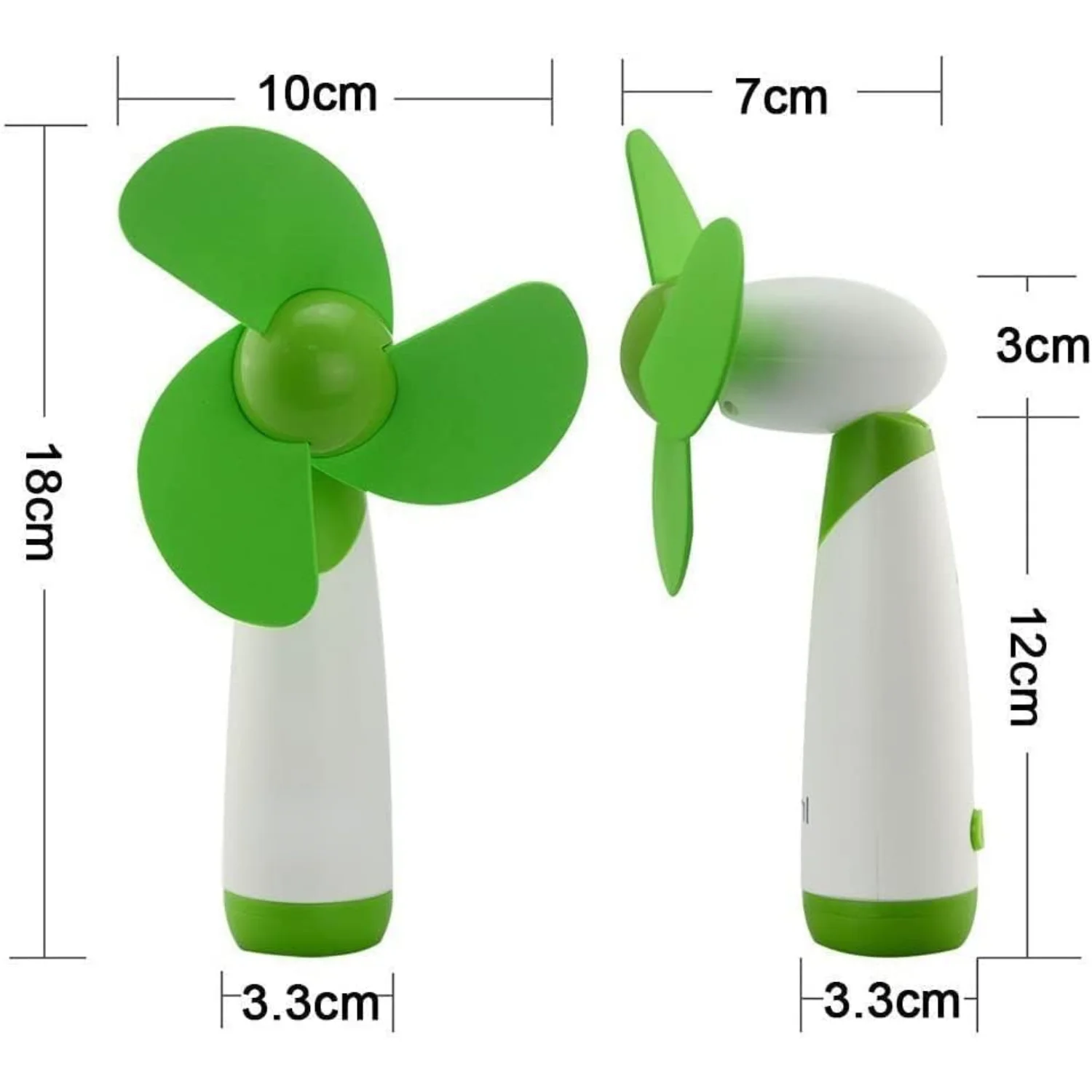 미니 팬 개인용 배터리 구동 여행용 그린 1개