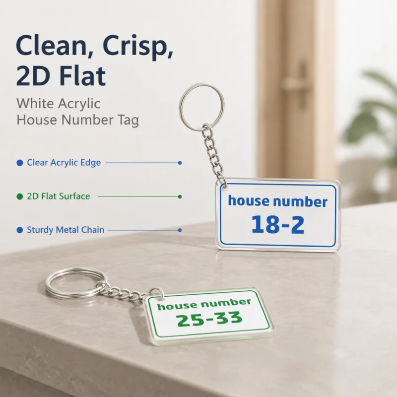 customized digital doorplate, telephone number keychain, simple decoration keychain for family cards, peripheral gift keychain