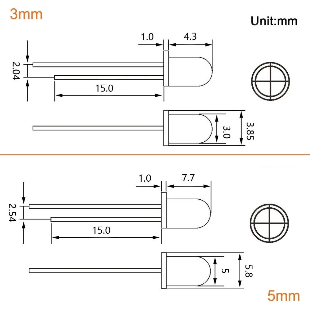 Kit assressentide diodes LED, blanc, vert, rouge, bleu, jaune, ampoules F3, F5, kit électronique de bricolage, 3mm, 5mm, 300 pièces par boîte