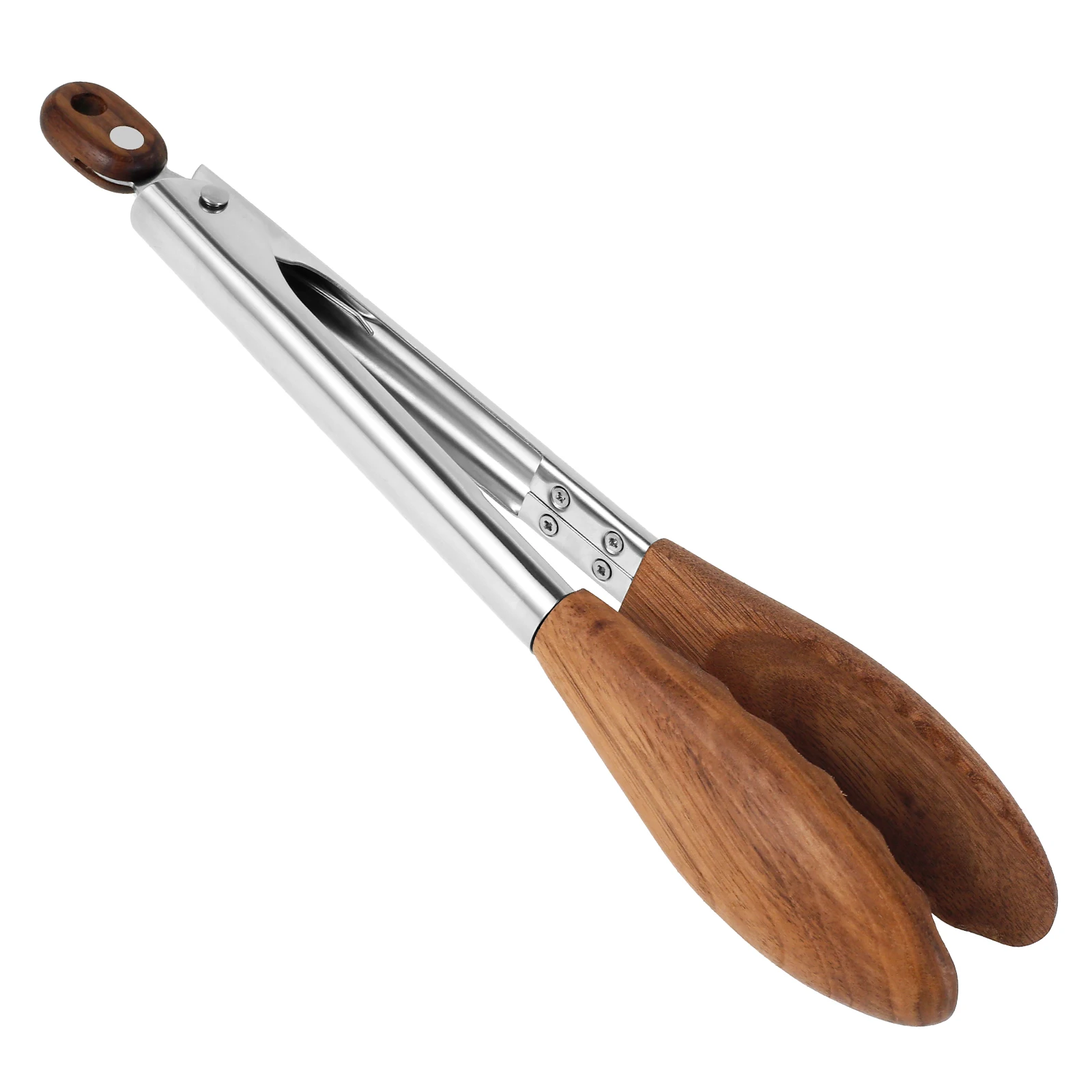 Walnut Wood Tong Versatile Kitchen Wooden Tong Stainless Steel Handle and Walnut Tip Salad Tongs Locking Tongs Food Serving Tong
