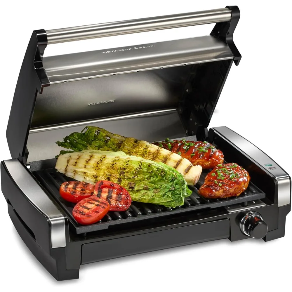 

Electric Indoor Searing Grill with Adjustable Temperature Control to 450F, 118 sq. in. Surface Serves 6, PFAS-Free Removable No