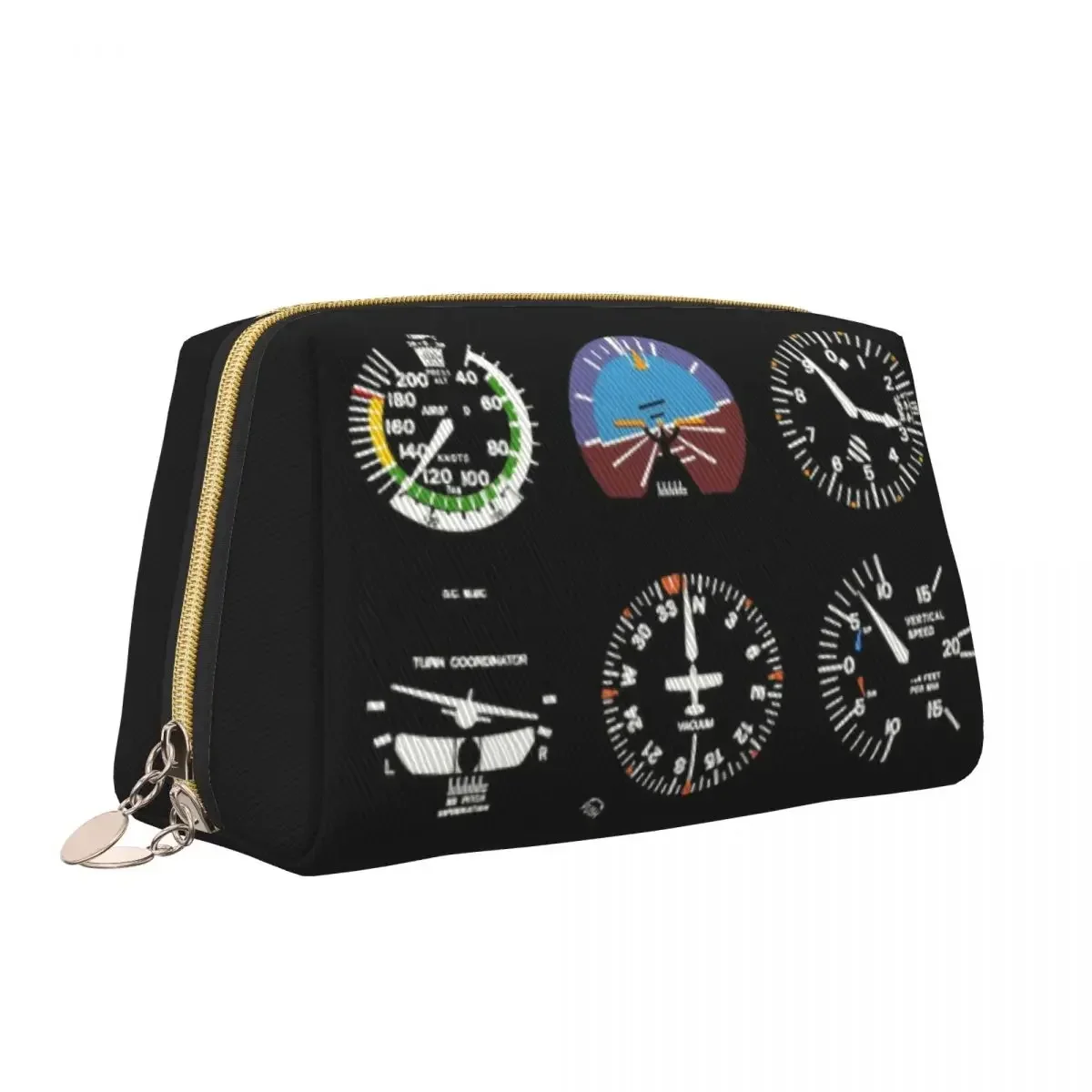 Cockpit Six Dials Flight Simulator Pilot Makeup Bag Women Travel Cosmetic Organizer Airplane Aircraft Storage Toiletry Bags