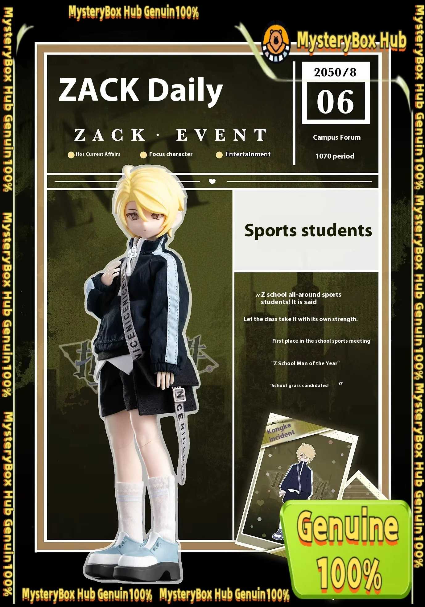 ザック 1/8 Bjd ボーイズナックルイベントシリーズブラインドボックスアクションフィギュアアニメ周辺関節可動モデル装飾デスクトップおもちゃ