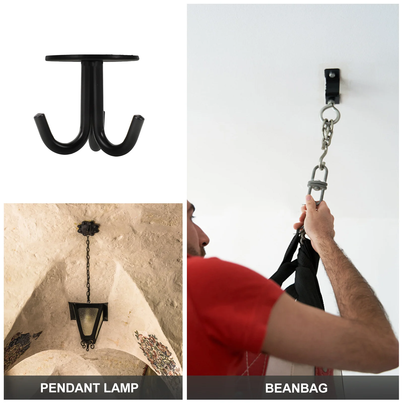 

Stainless Steel Ceiling Mounted Hook Heavy Duty Plant Hanging Hook Bathroom Home Decor Balcony Flower Basket Hanger