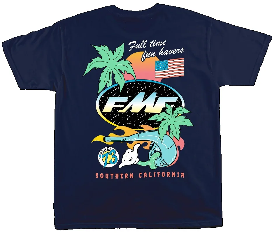 2025 New Men's T-shirt Women's DAY GLO TEE FMF Racing T-shirt Cotton Retro Short Sleeve T-shirt Men's Top Street Wear T-shirt image 2