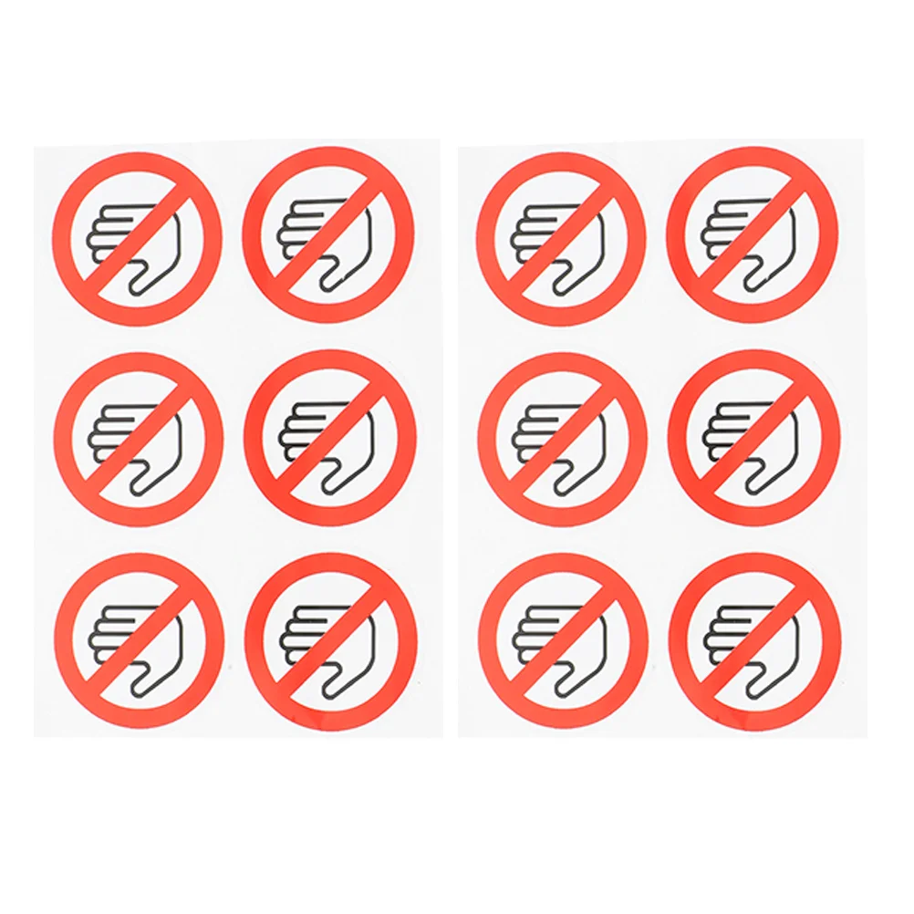 

15 шт. предупреждающих наклеек «Не касаться», видимые стикеры для предотвращения травм при работе с оборудованием, легко наносятся на различные поверхности