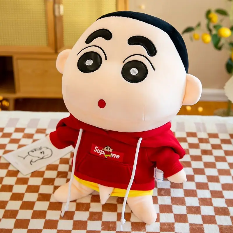 30/60cm Anime Crayon Shin-chan Doll Plush Red Blue Hoodies Detachable Collection Kawaii Stuffed Toys Dolls Bedroom Decoration