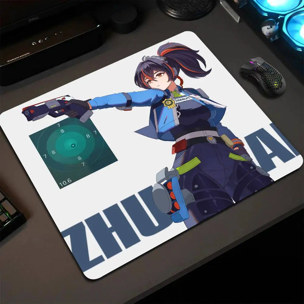 Zhu Yuan Zenless Zone Zero Mouse Pad 22X18 Square Computer Accessories Office Game Table Mats Rubber Anti-slip Mousepads