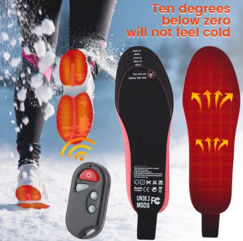 

3 gear electric heating insole usb charging heating insole winter skiing warm insole foot warming treasure men and women