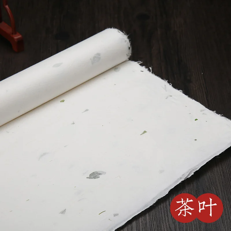 Flower Tea Fiber Rice Paper Chinese Claborate-style Freehand Brushwork Painting Half-Ripe Xuan Paper Calligraphy Creation Papier
